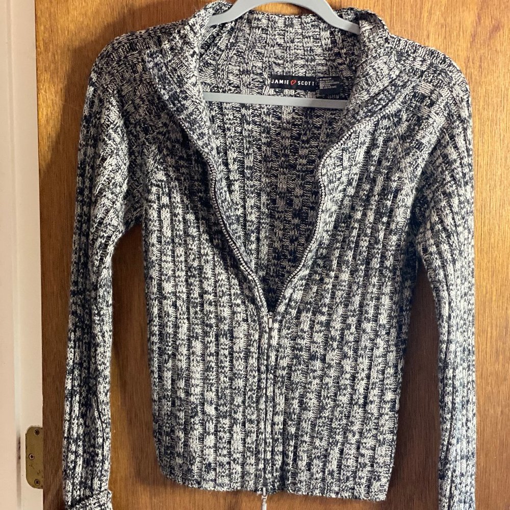 Black and White Zipper Sweater